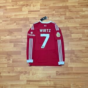 Wirtz #7 Liverpool Home Jersey 25/26 Fan Version Long Sleeve Size Medium
